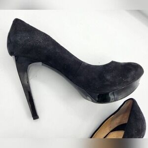 Gianni Bini Black Suede Leather Pointed Toe‎ Platform Stiletto Heels Pumps